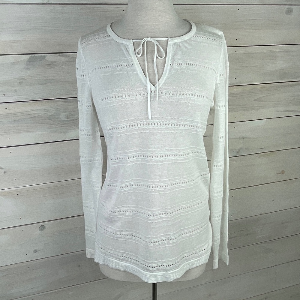 Jones NY Signature White Long Sleeve Pullover Sweater - NWT